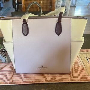 kate spade Cream and Lavender Tote